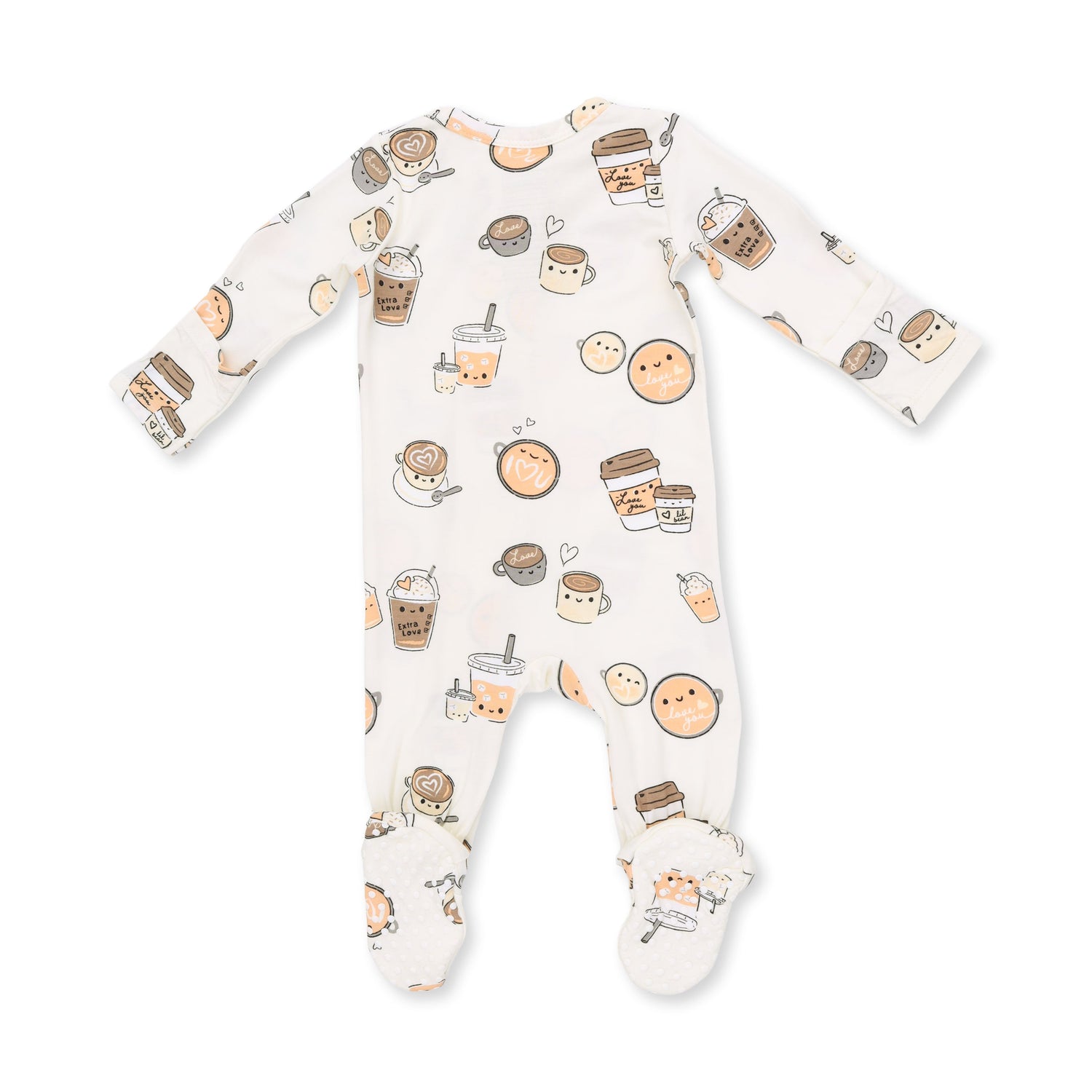 Love You A Latte - 2 Way Zipper Footie