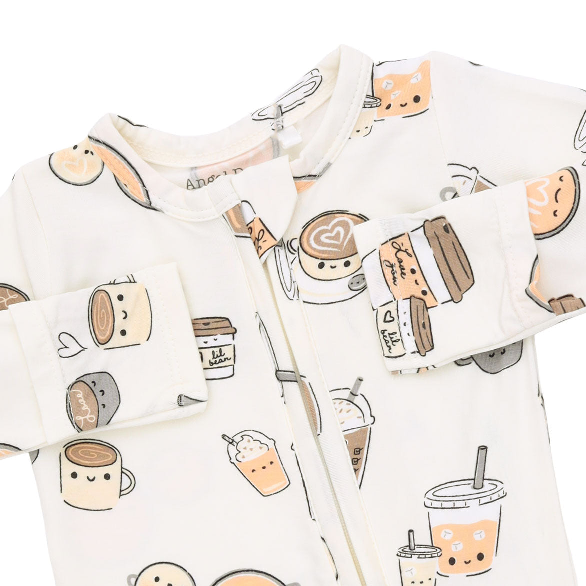 Love You A Latte - 2 Way Zipper Footie by Angel Dear (view 4 of 4)