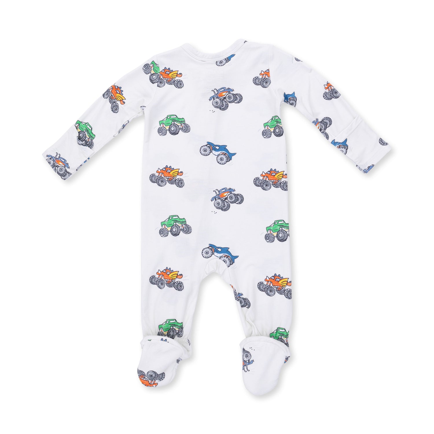 Monster Trucks - 2 Way Zipper Footie