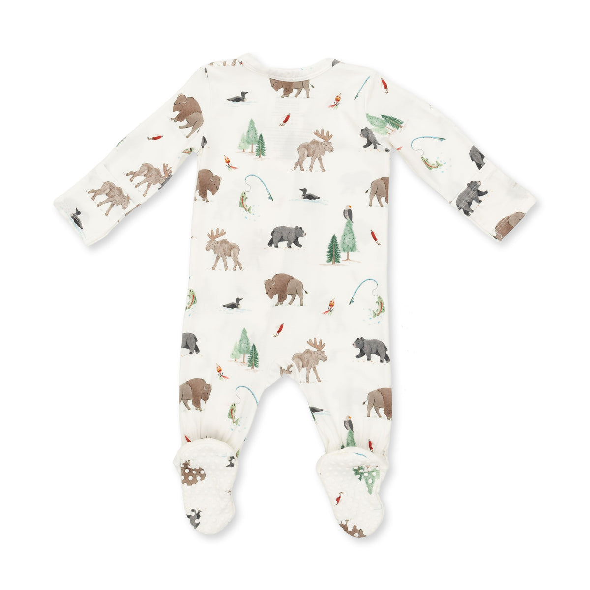 Northern Woodland Animals - 2 Way Zipper Footie by Angel Dear (view 2 of 3)