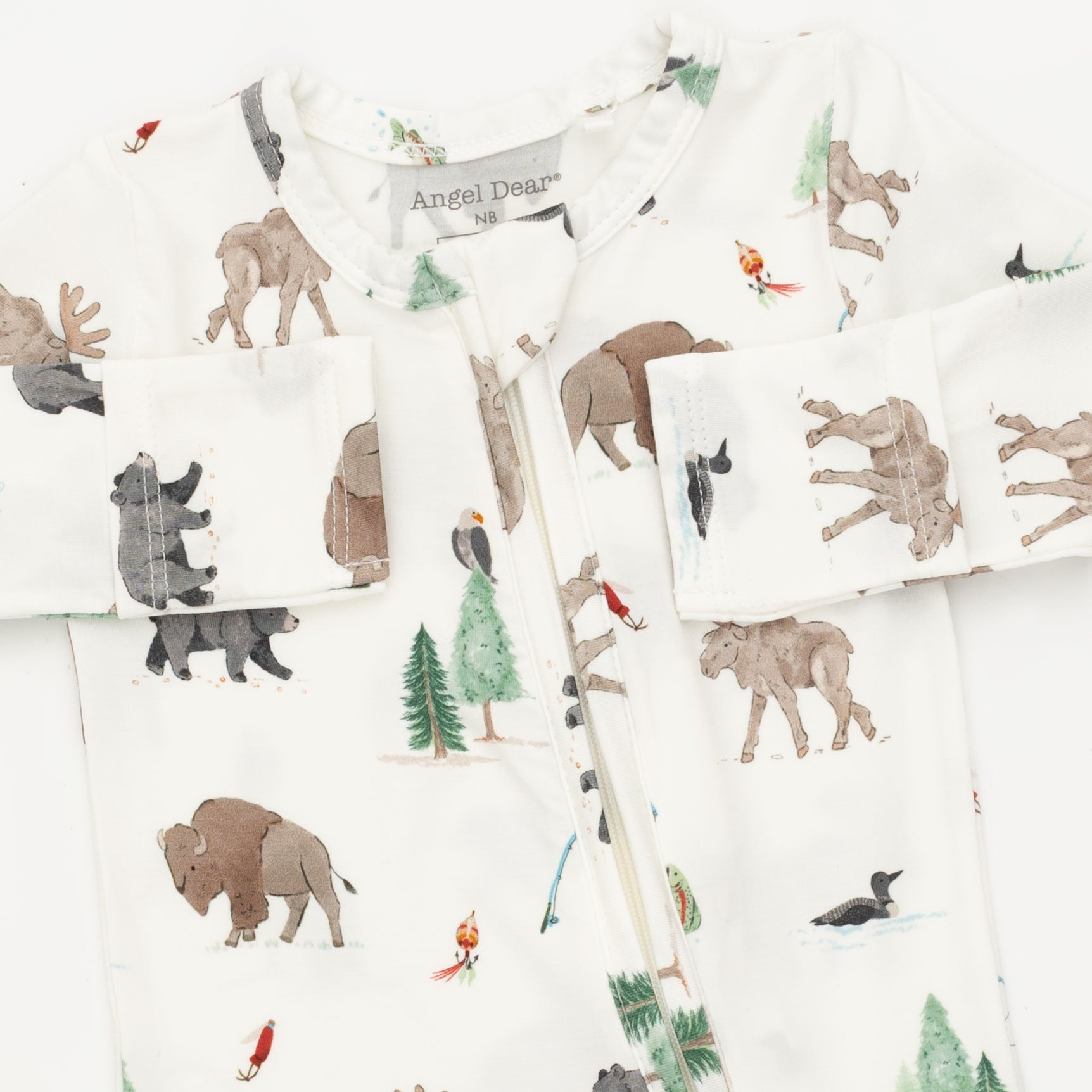Northern Woodland Animals - 2 Way Zipper Footie by Angel Dear (view 3 of 3)