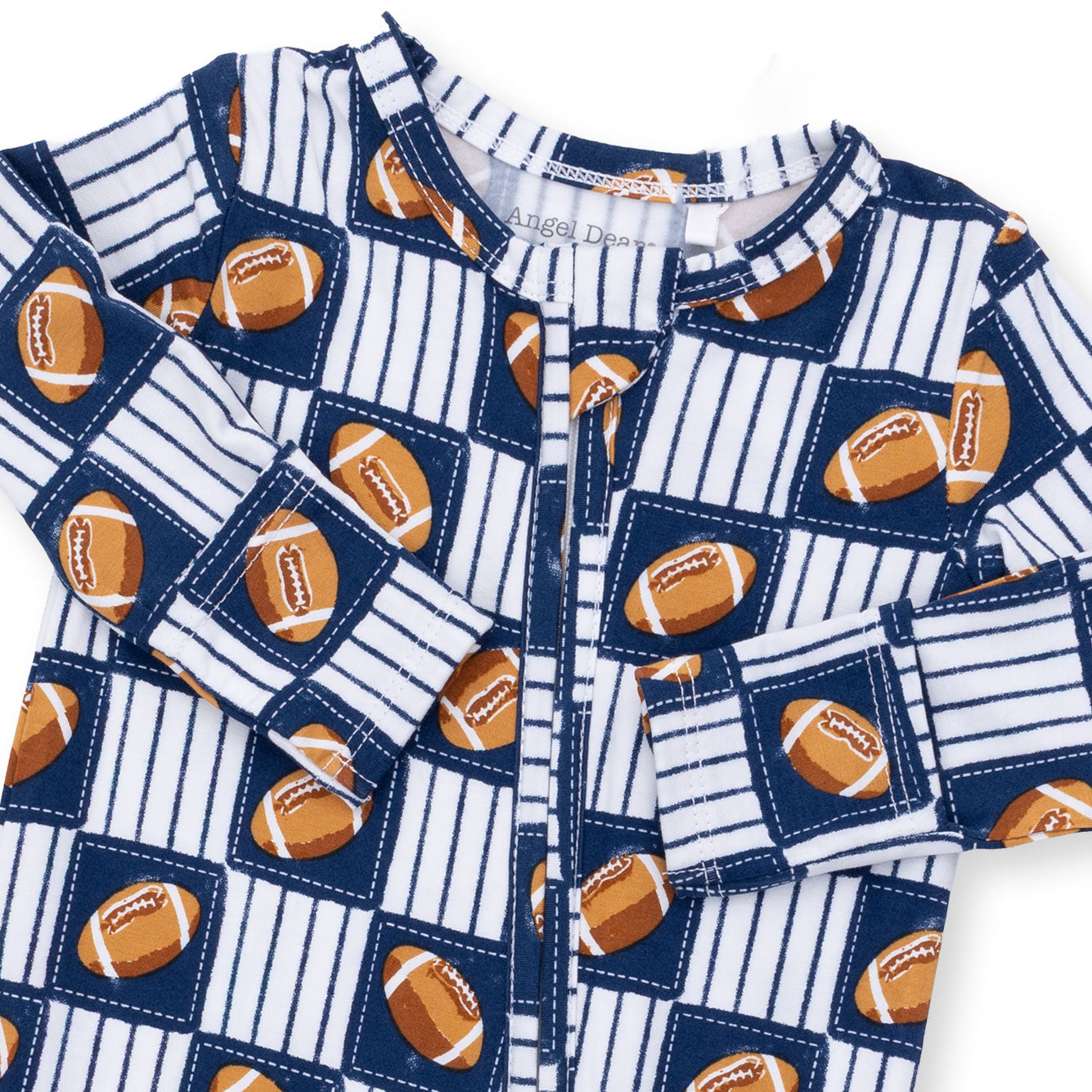 Football Patchwork - 2 Way Zipper Footie
