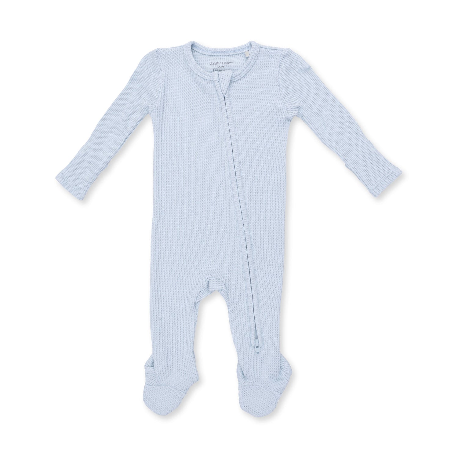 Solid Baby Blue - 2 Way Zipper Footie by Angel Dear (view 2 of 3)