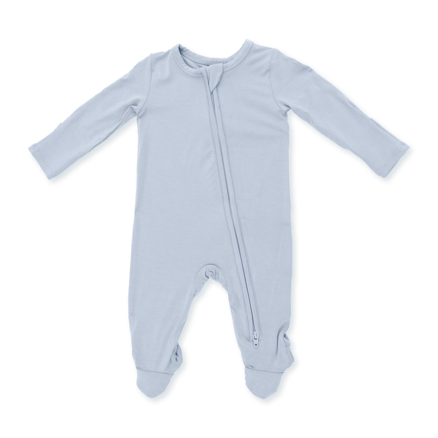 Solid Blue Fog - 2 Way Zipper Footie by Angel Dear (view 2 of 4)