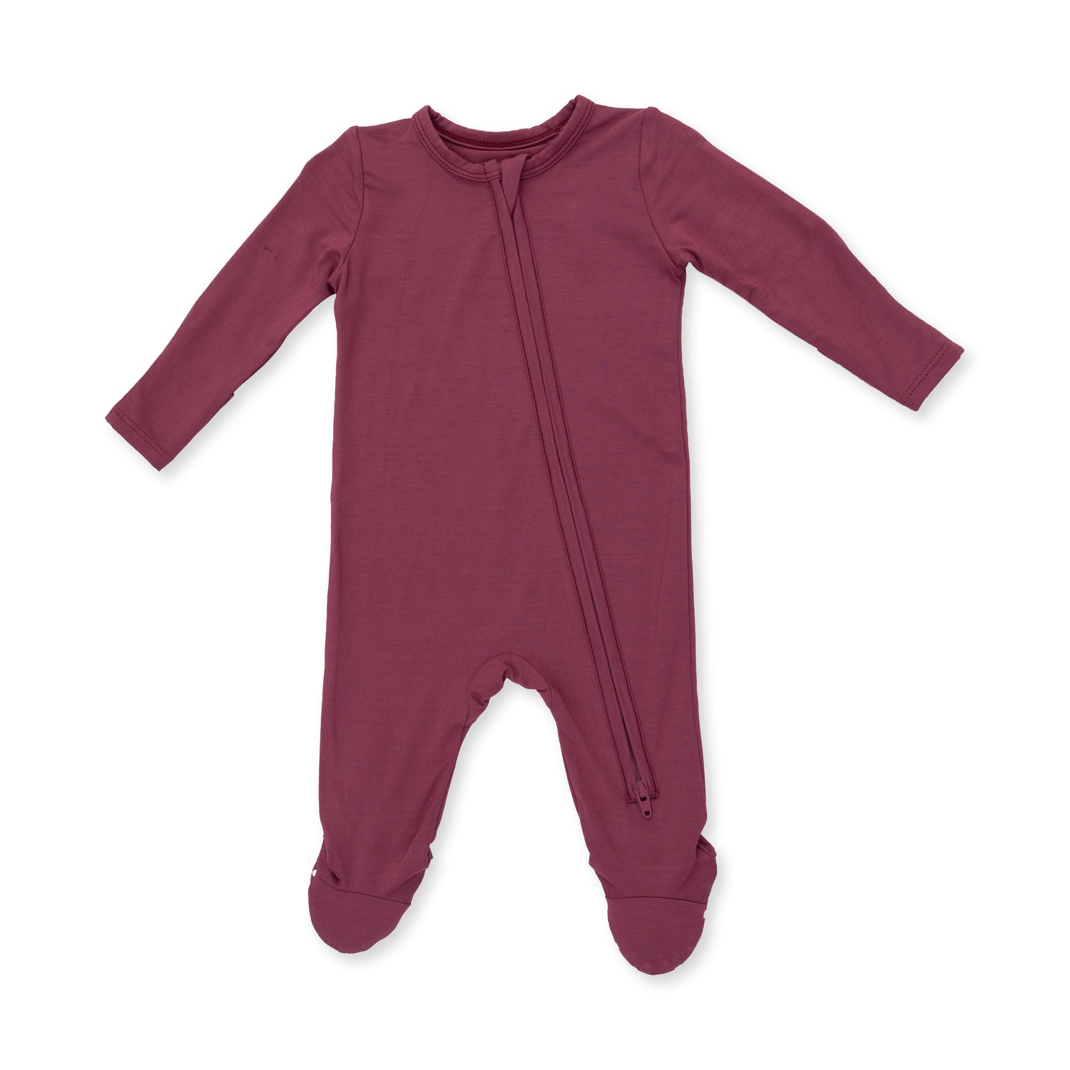 Solid Oxblood Red - 2 Way Zipper Footie by Angel Dear (view 1 of 3)
