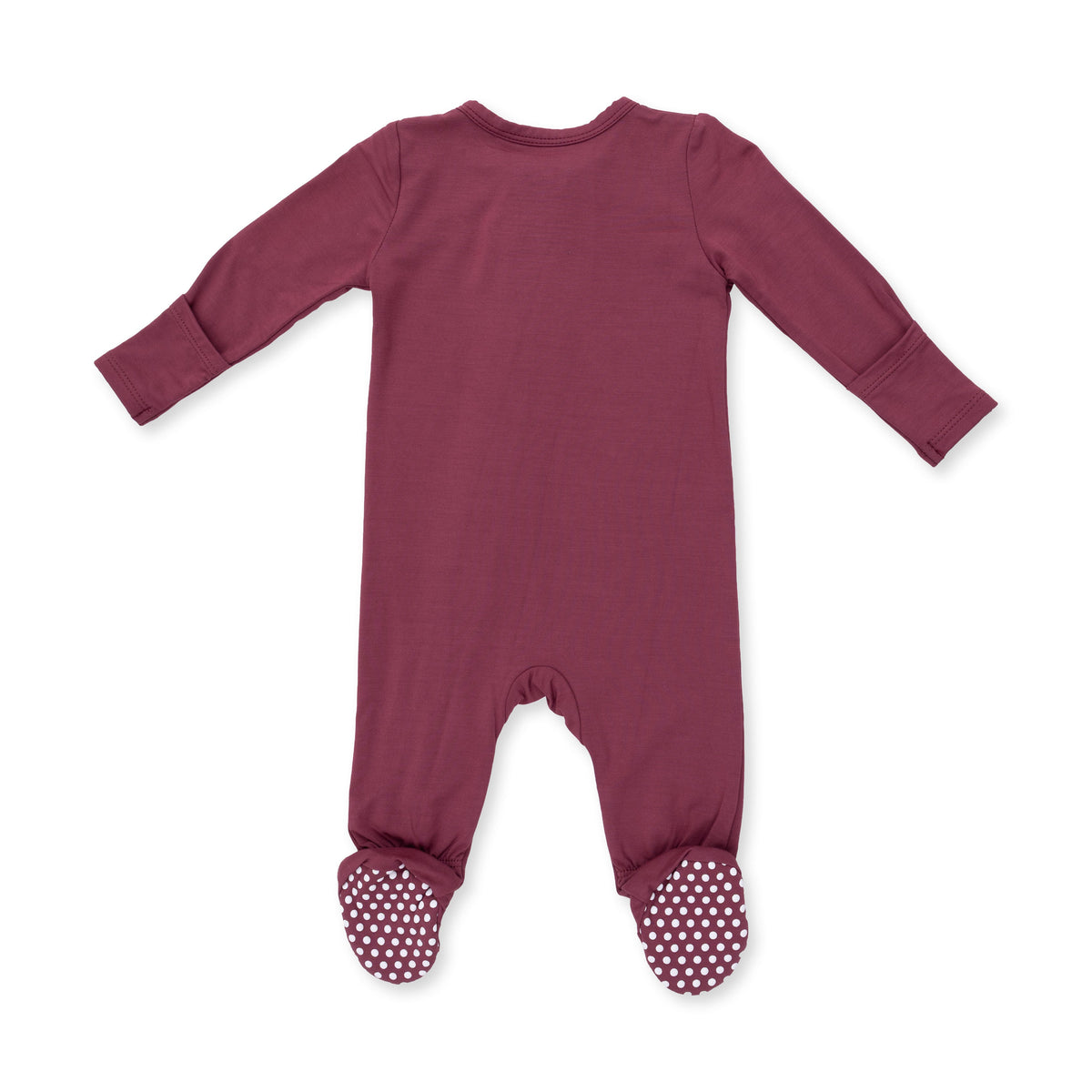 Solid Oxblood Red - 2 Way Zipper Footie by Angel Dear (view 2 of 3)