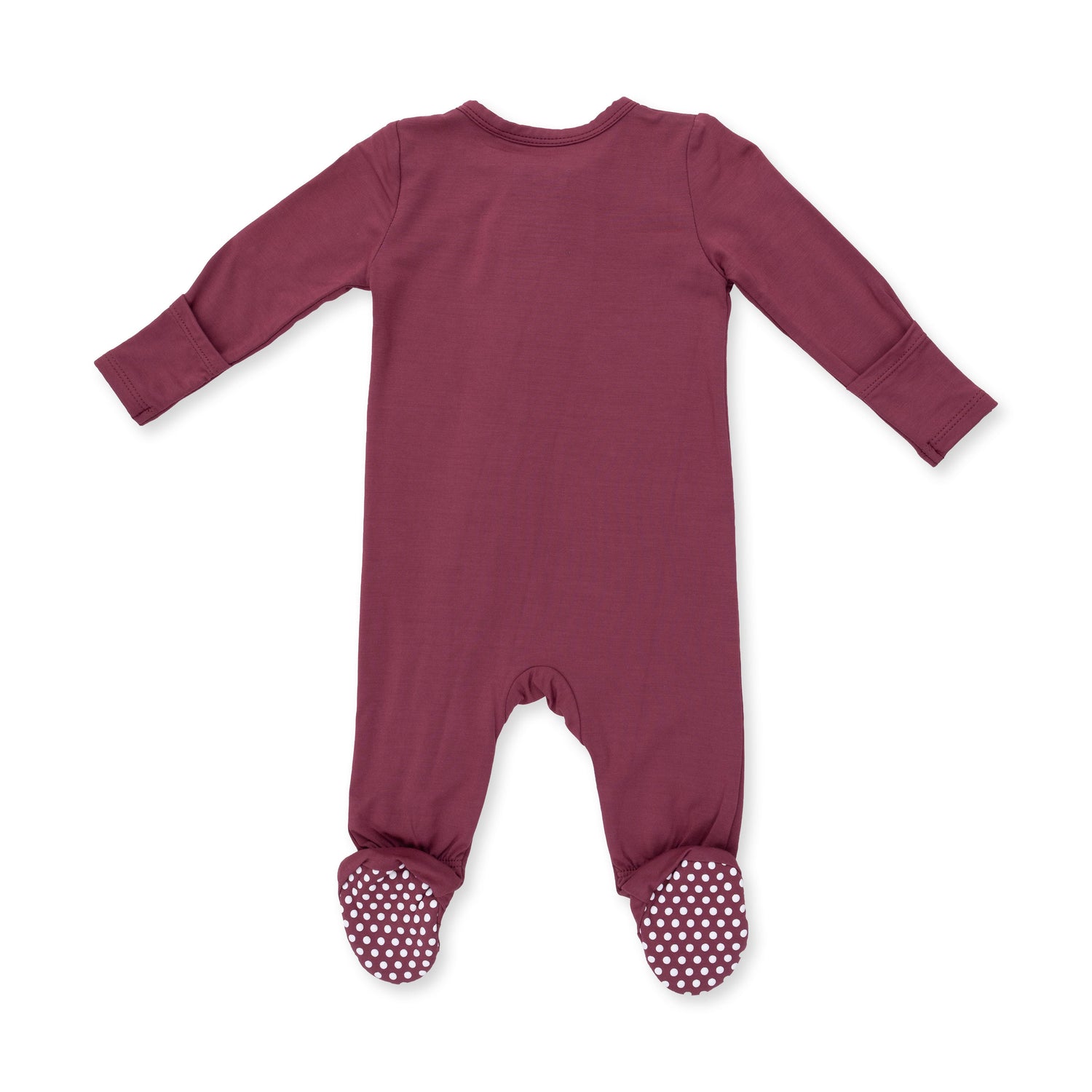 Solid Oxblood Red - 2 Way Zipper Footie by Angel Dear (view 2 of 3)