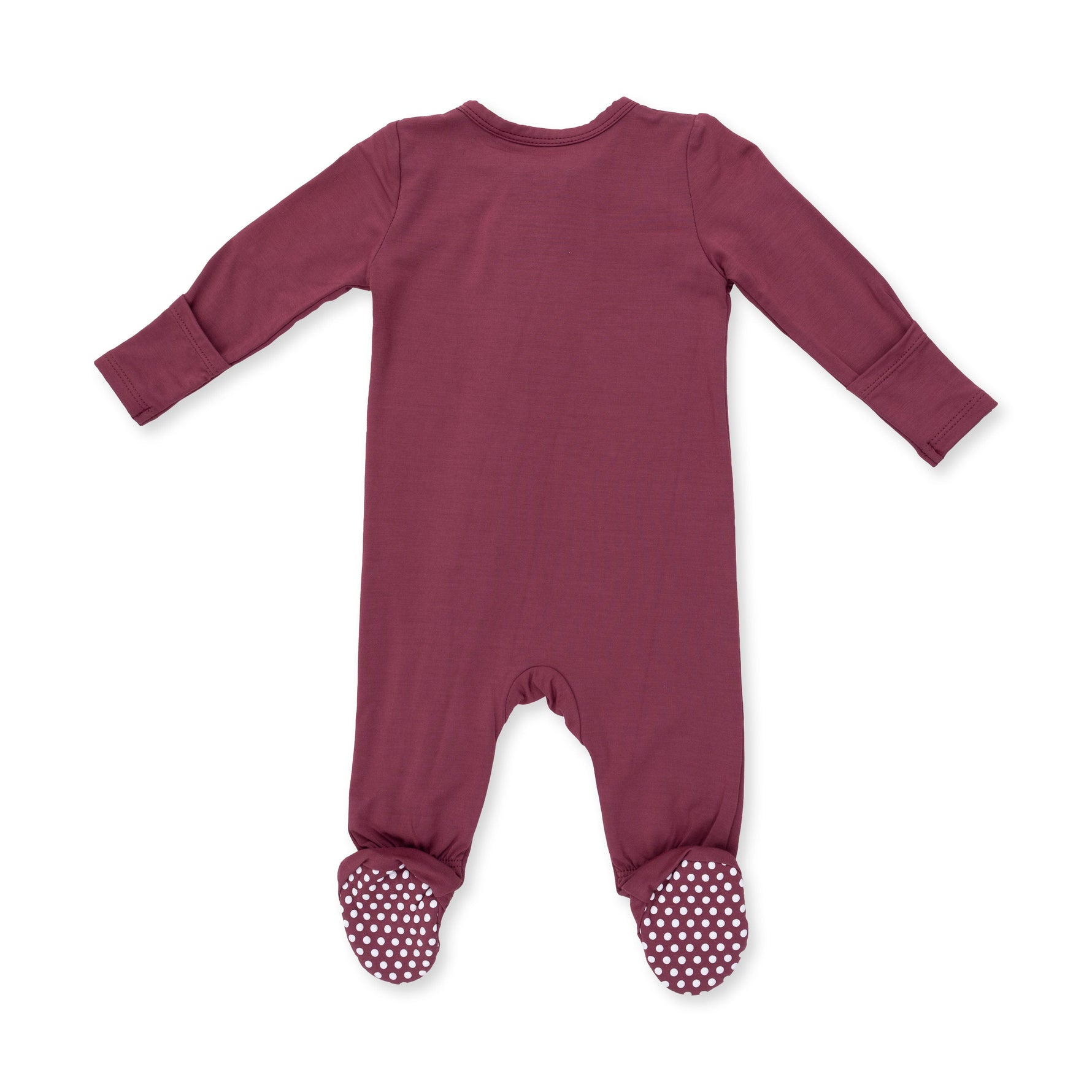 Solid Oxblood Red - 2 Way Zipper Footie by Angel Dear (view 2 of 3)