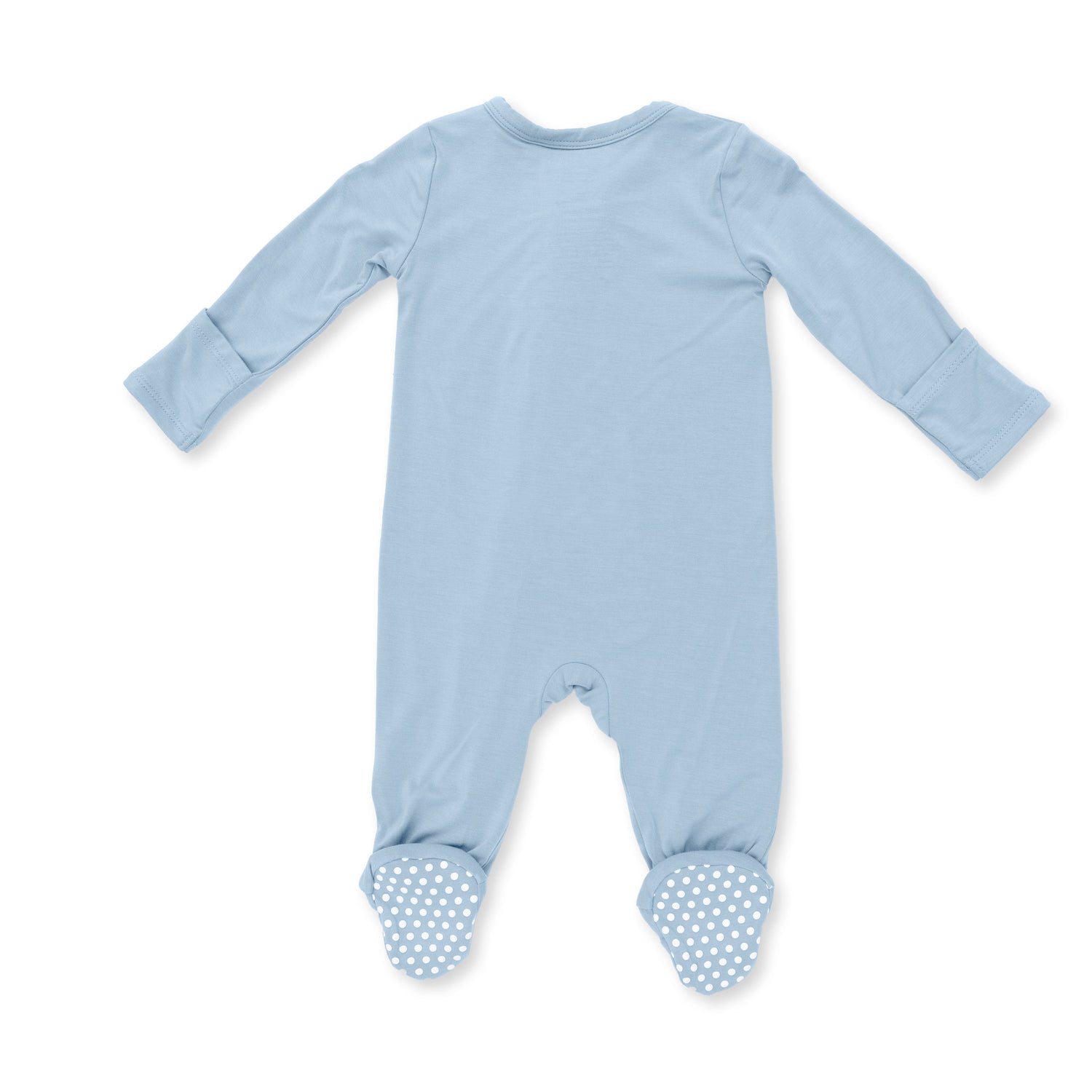 Solid Stone Blue - 2 Way Zipper Footie by Angel Dear (view 2 of 3)