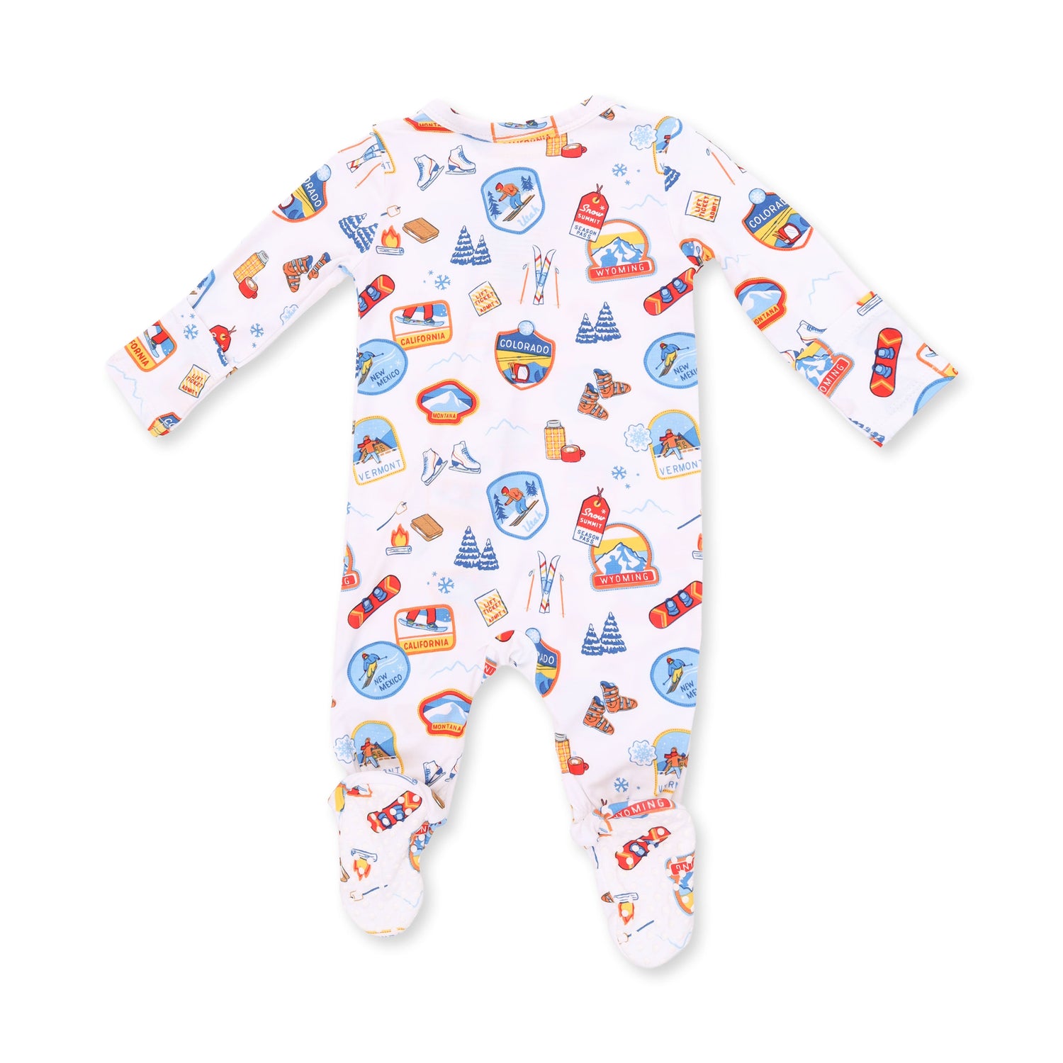Vintage Ski Patches - 2 Way Zipper Footie by Angel Dear (view 2 of 3)