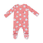Vintage Santa Stripe - 2 Way Zipper Footie by Angel Dear