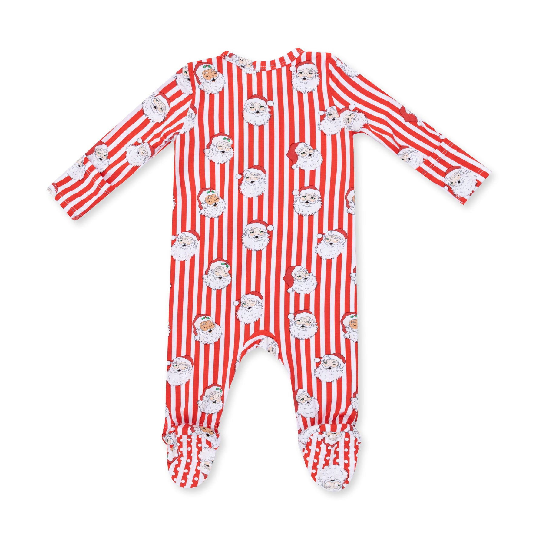 Vintage Santa Stripe - 2 Way Zipper Footie by Angel Dear