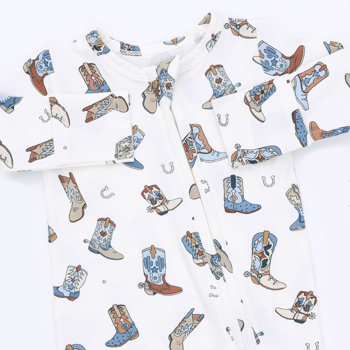 Bamboo Viscose Footie - Buckaroo Boots Print by Angel Dear (view 4 of 4)