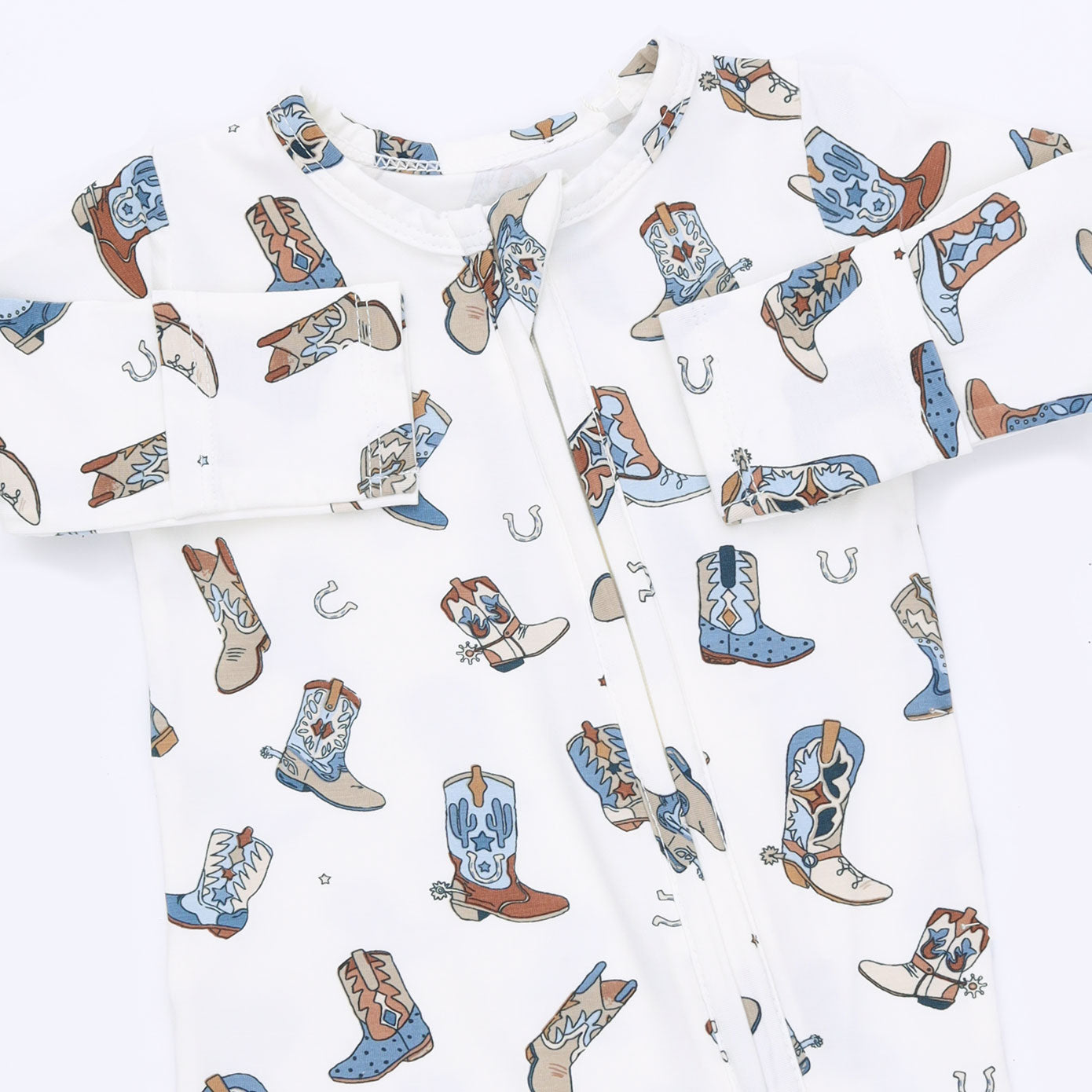 Bamboo Viscose Footie - Buckaroo Boots Print by Angel Dear (view 4 of 4)