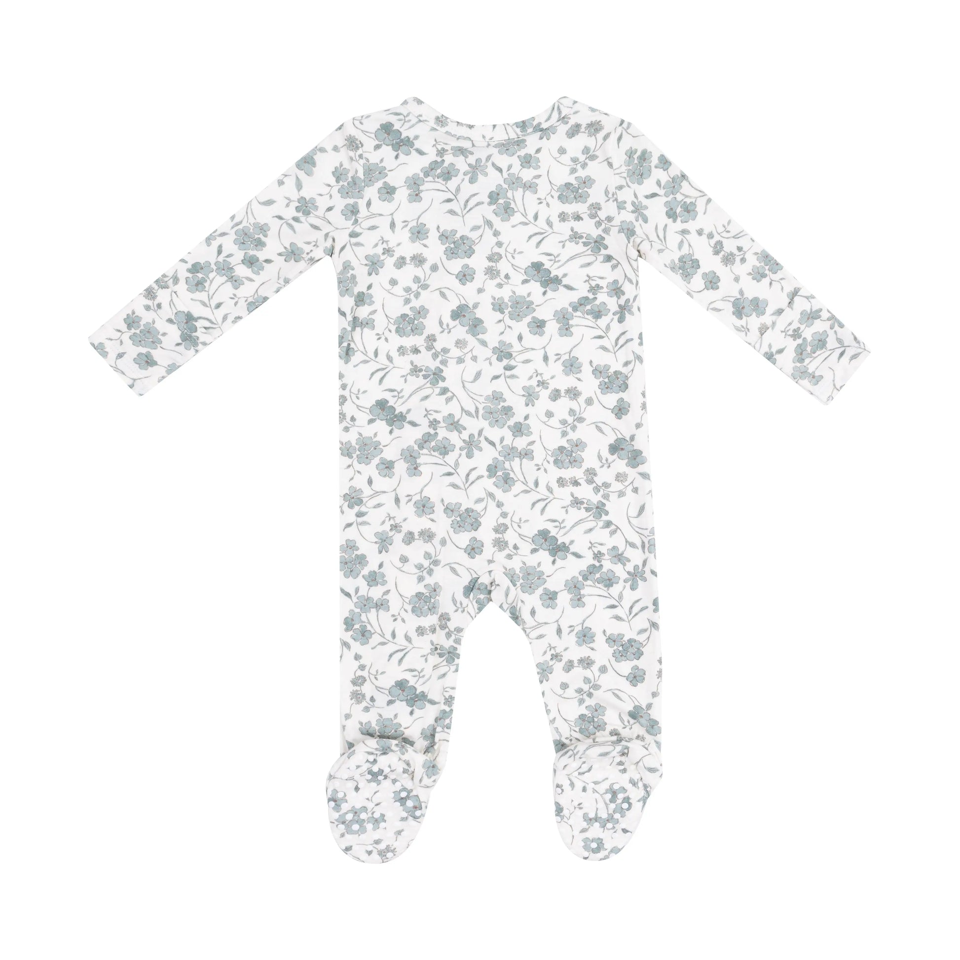 2 Way Zipper Footie Baby's Breathe Floral.