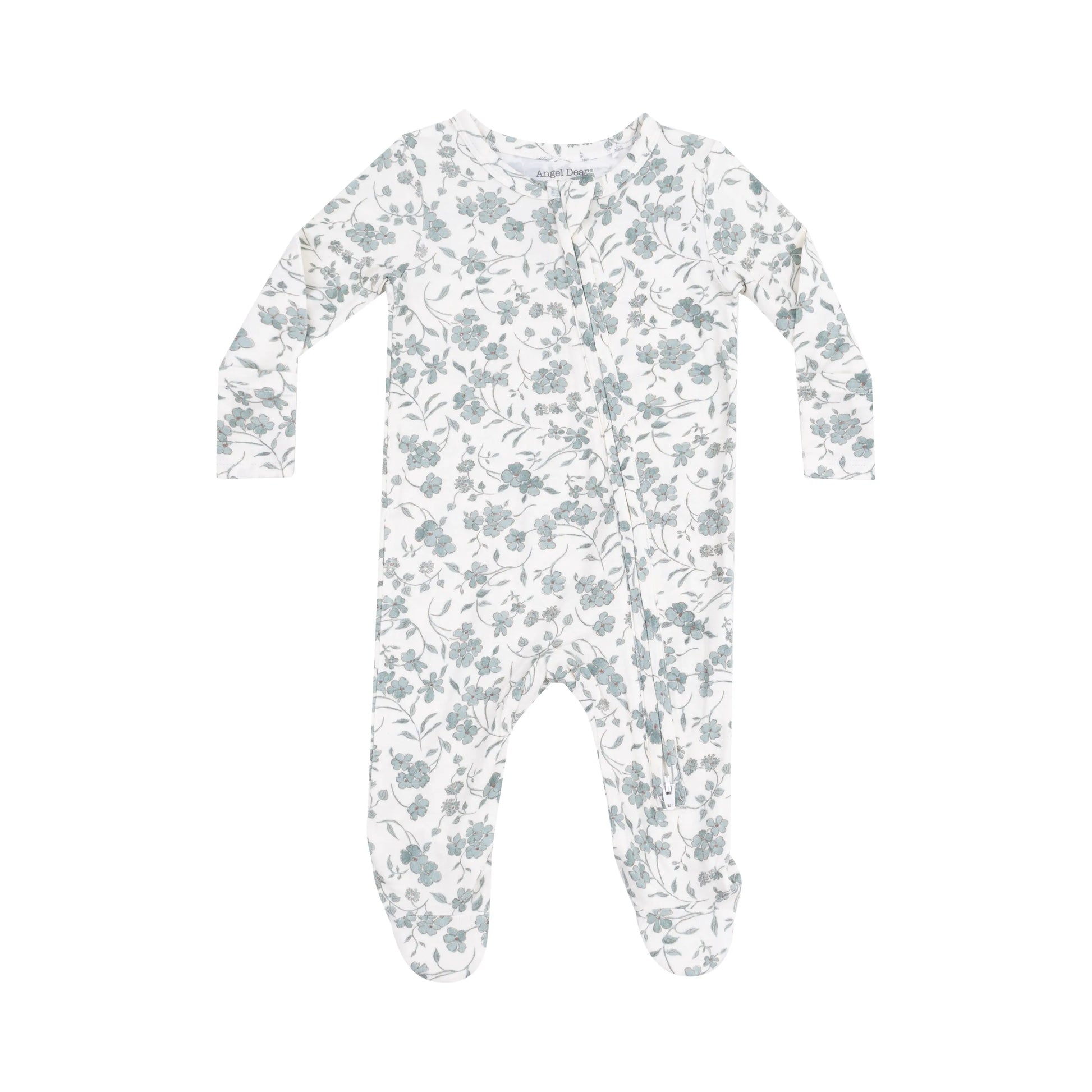 2 Way Zipper Footie Baby's Breathe Floral.
