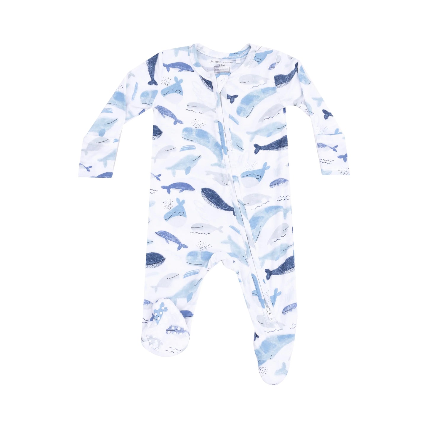 2 Way Zipper Footie Blue Whales for Babies by Angel Dear.