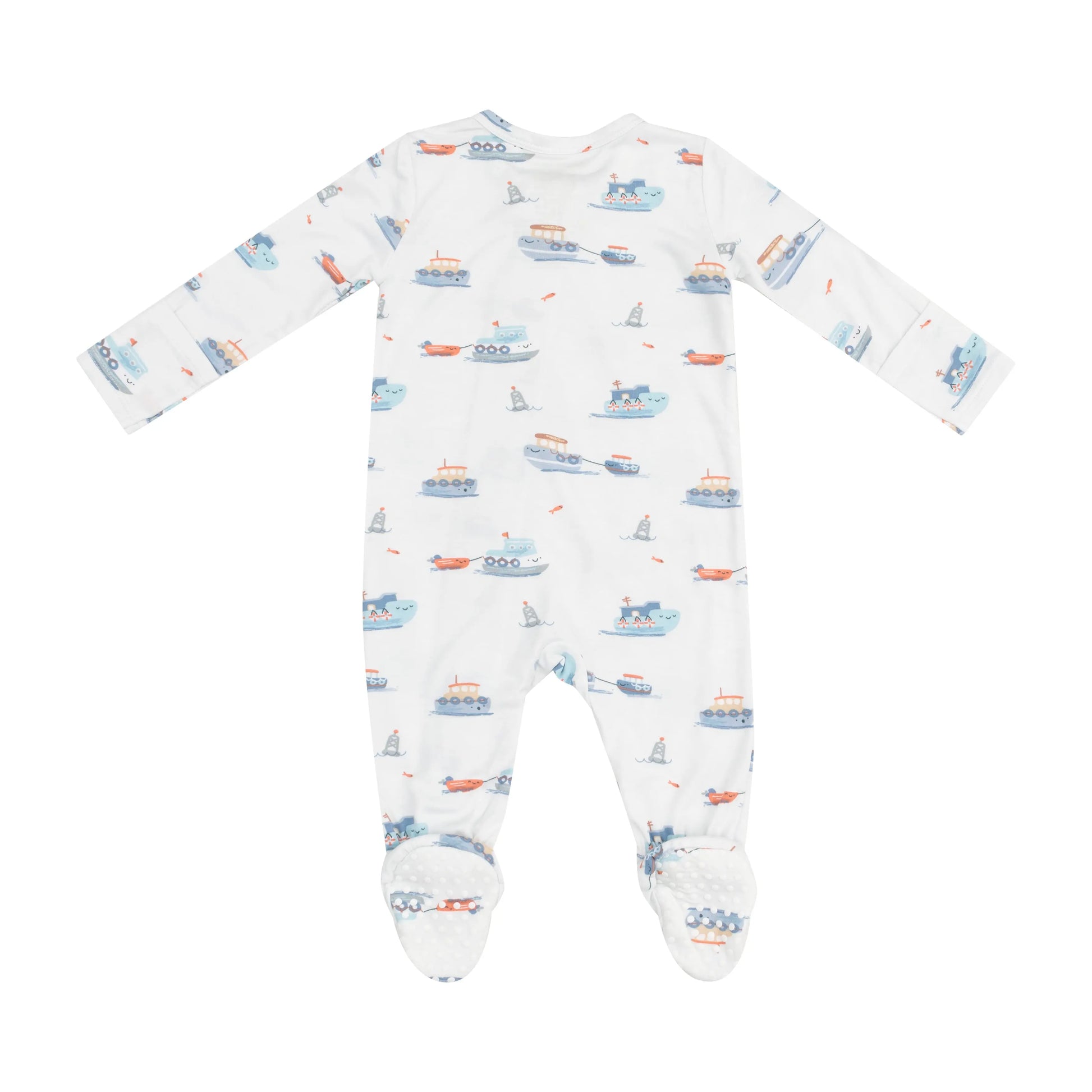 2 Way Zipper Footie Bubbly Tugboats Angel Dear Collection.
