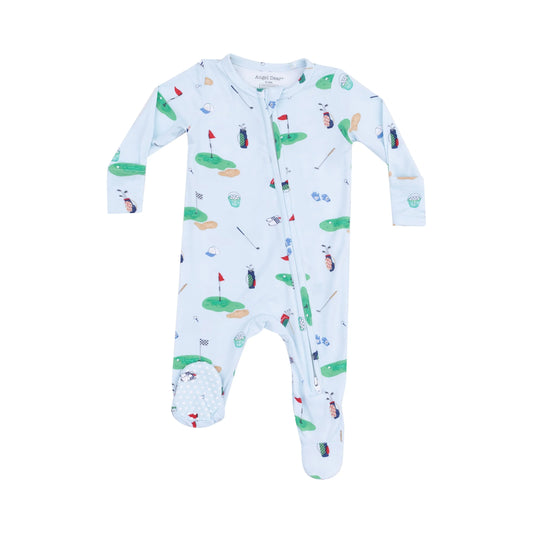 2 Way Zipper Footie Golf Things Blue by Angel Dear.