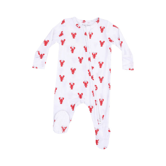 2 Way Zipper Footie Lobster Bamboo.