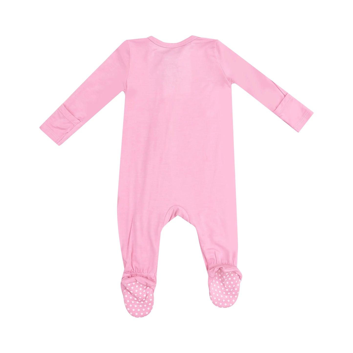 2 Way Zipper Footie Solid Begonia Pink for Babies.