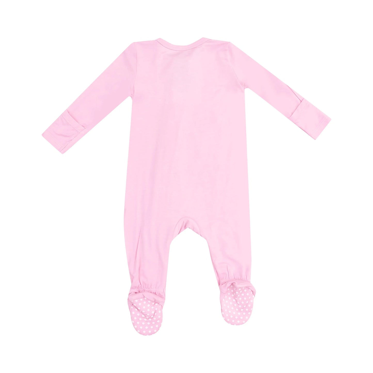 2 Way Zipper Footie Solid Nosegay Pink.