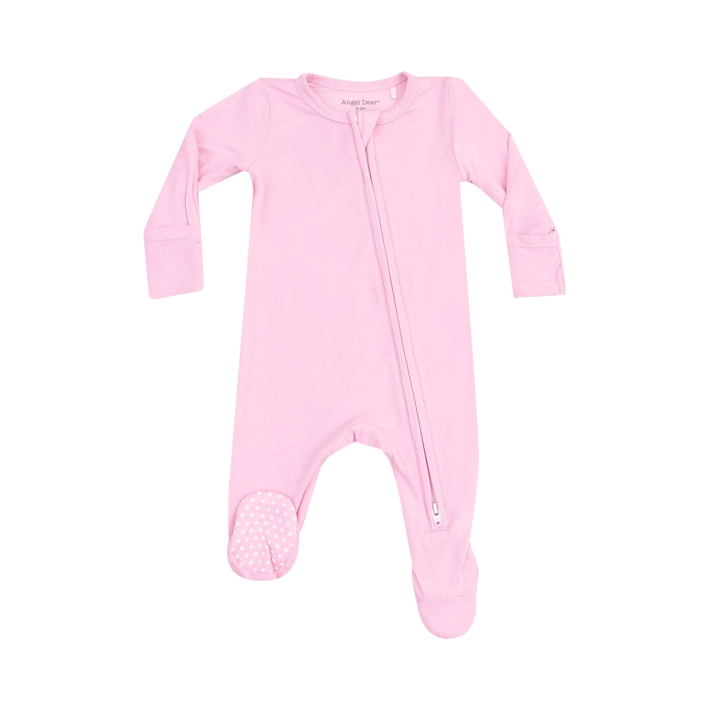 2 Way Zipper Footie Solid Nosegay Pink.