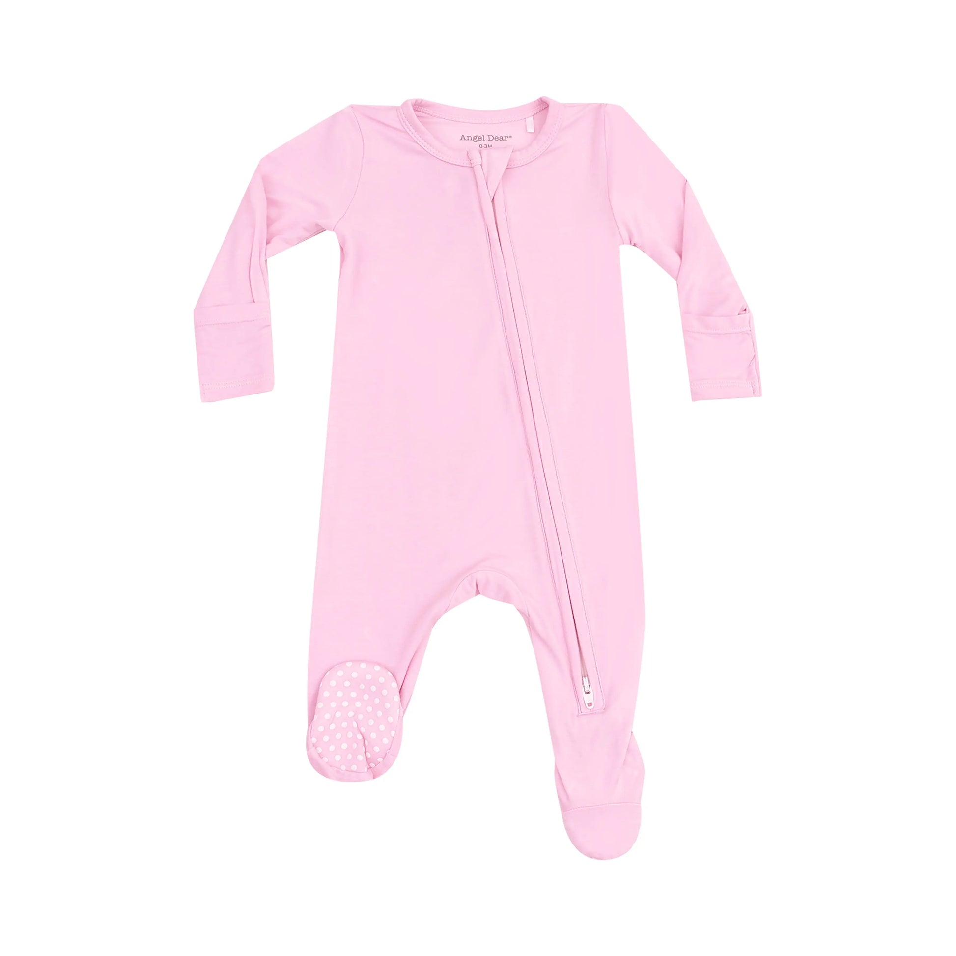 2 Way Zipper Footie Solid Nosegay Pink.