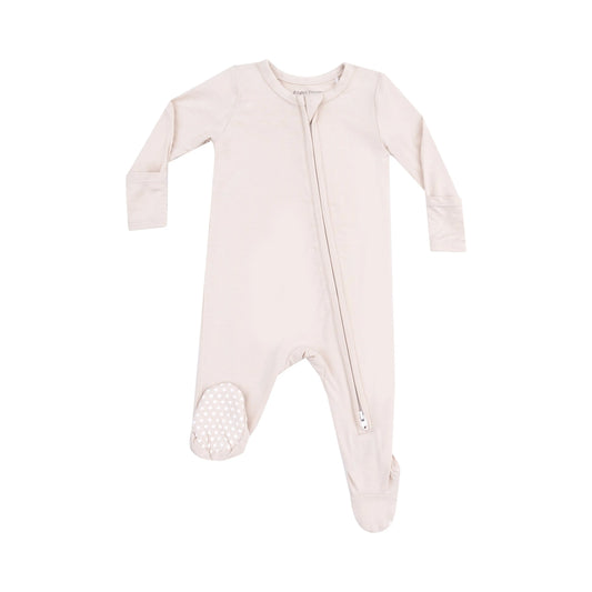 2 Way Zipper Footie Solid Sandshell.