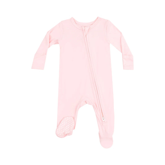 2 Way Zipper Footie Solid Tickled Pink.