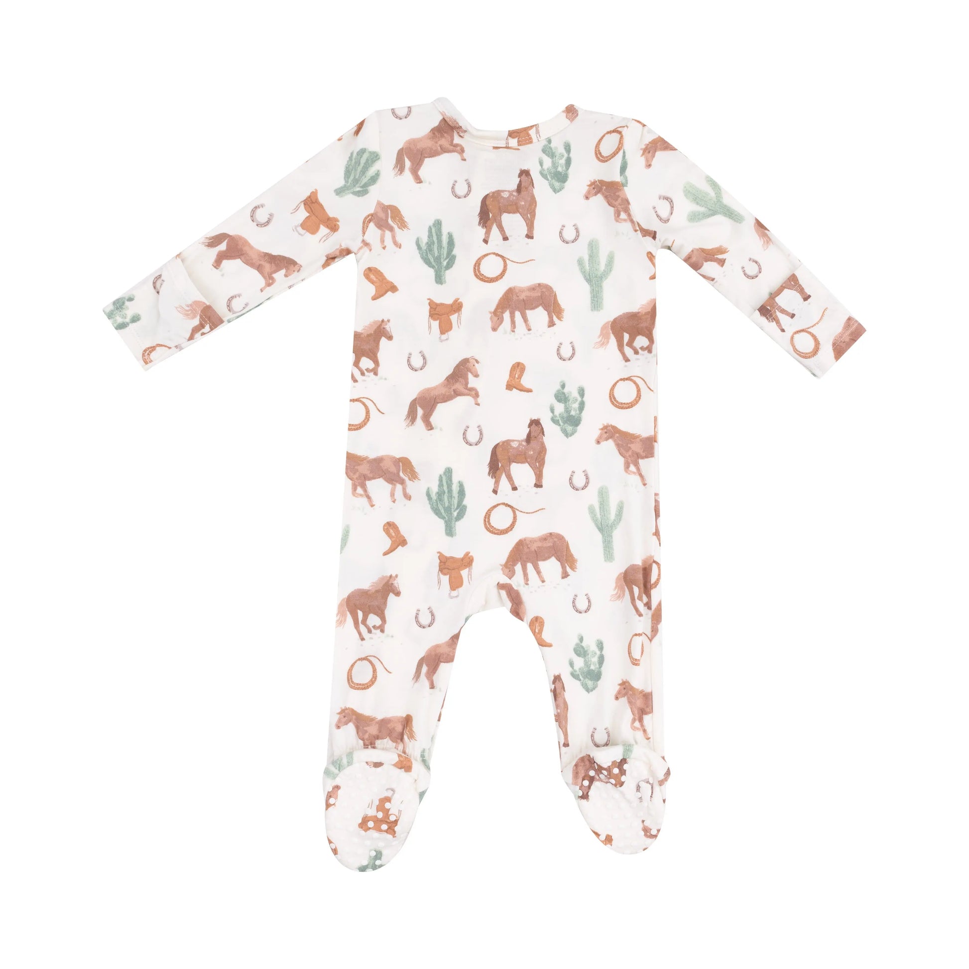 2 Way Zipper Footie Western Horses Uni.