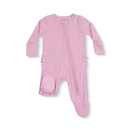 Angel Dear 2 Way Zipper Ruffle Back Footie Baby Sleepwear