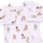 Soft Bamboo Viscose Ruffle Back Zipper Footie by Angel Dear (view 4 of 4)