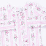 Bella Rose Stripe - 2 Way Ruffle Back Zipper Footie by Angel Dear