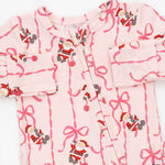 Bows & Santa - 2 Way Ruffle Back Zipper Footie by Angel Dear