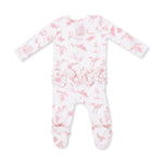Ballet Toile - 2 Way Ruffle Back Zipper Footie by Angel Dear