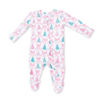 Bow Trellis Tree - 2 Way Ruffle Back Zipper Footie by Angel Dear