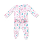 Bow Trellis Tree - 2 Way Ruffle Back Zipper Footie by Angel Dear