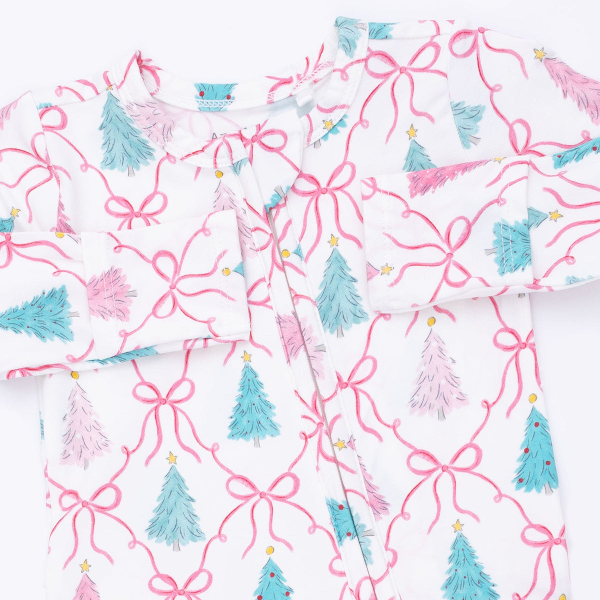 Bow Trellis Tree - 2 Way Ruffle Back Zipper Footie by Angel Dear