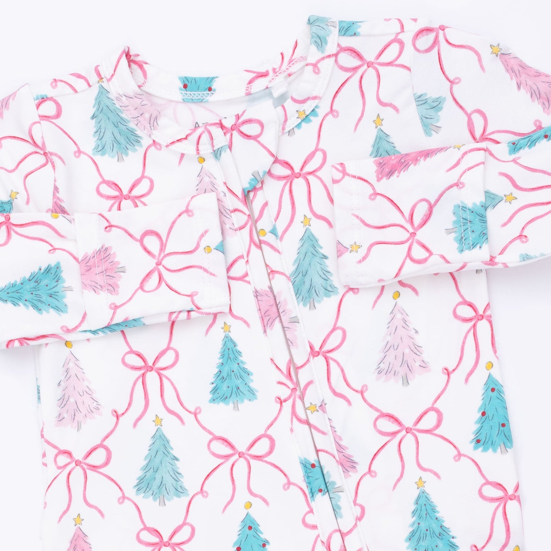Bow Trellis Tree - 2 Way Ruffle Back Zipper Footie by Angel Dear