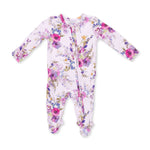 Viscose from Bamboo Dahlia Floral Zipper Footie by Angel Dear (view 2 of 4)