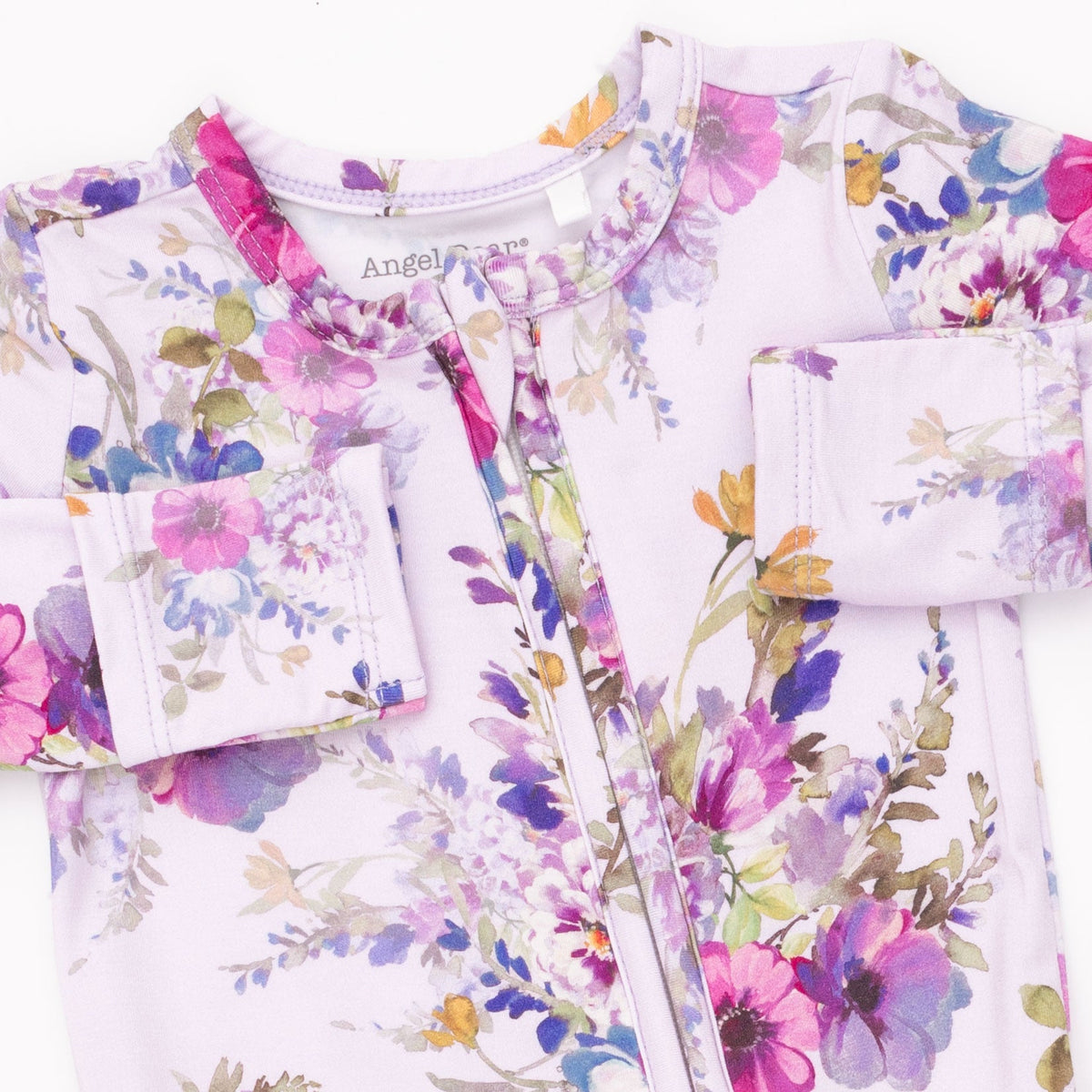 Viscose from Bamboo Dahlia Floral Zipper Footie by Angel Dear (view 4 of 4)