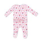 Leslie Rose - 2 Way Ruffle Back Zipper Footie by Angel Dear
