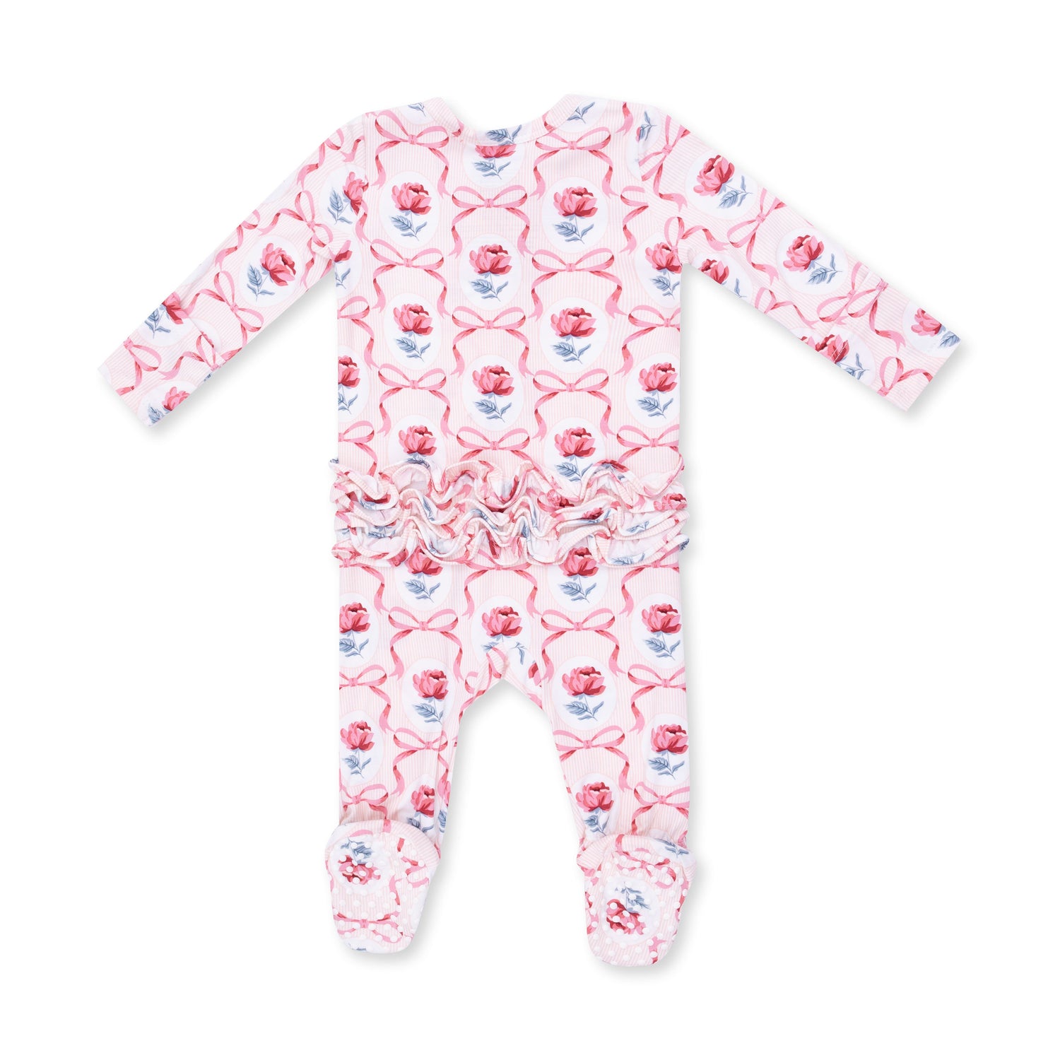 Leslie Rose - 2 Way Ruffle Back Zipper Footie