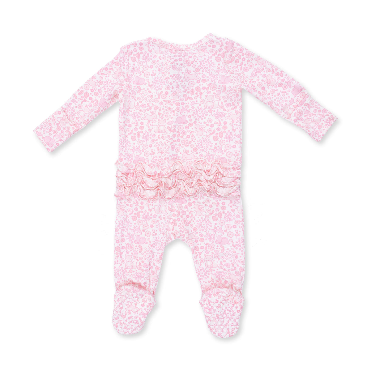 Baby Woodland - 2 Way Ruffle Back Zipper Footie by Angel Dear