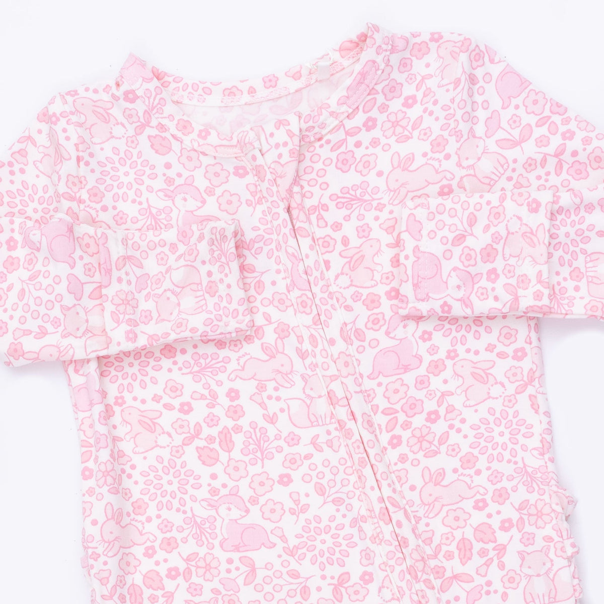 Baby Woodland - 2 Way Ruffle Back Zipper Footie by Angel Dear
