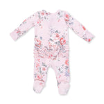 Painterly Rose Bouquets - 2 Way Ruffle Back Zipper Footie by Angel Dear (view 3 of 4)