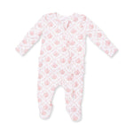 Rose Bow Lattice - 2 Way Ruffle Back Zipper Footie by Angel Dear (view 2 of 4)
