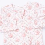 Rose Bow Lattice - 2 Way Ruffle Back Zipper Footie by Angel Dear (view 4 of 4)