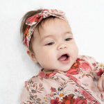 Baby knot headband in Sabrina floral print with a tied knot detail at the front